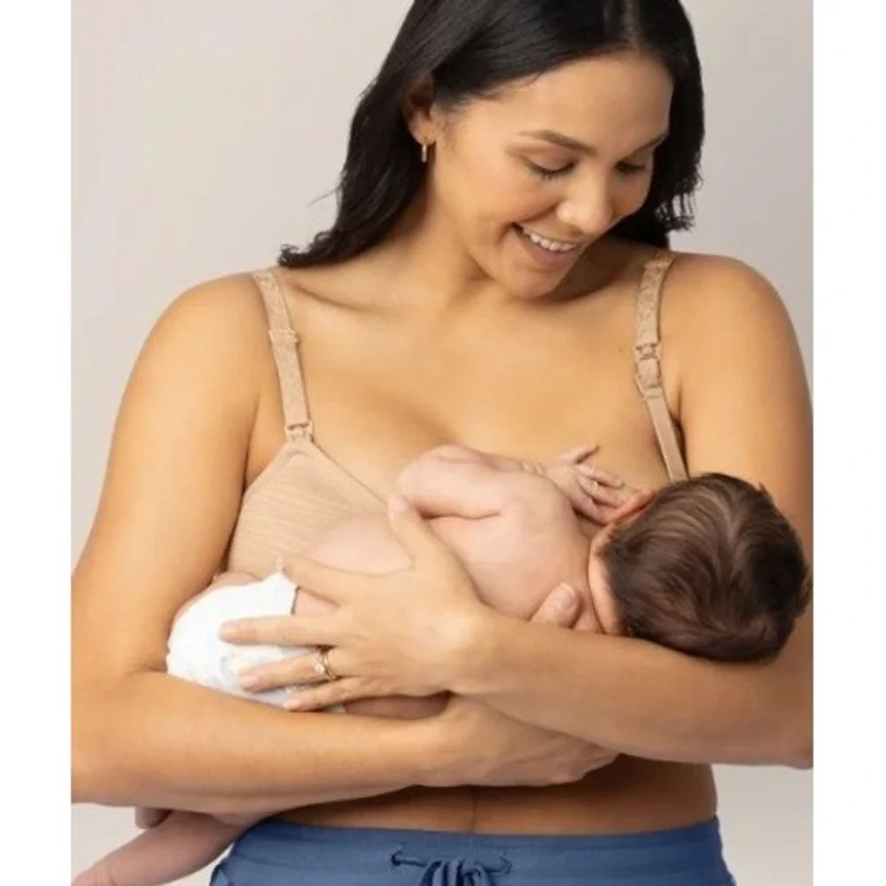 Kindred Bravely Sublime® Hands-Free Pumping & Nursing Bra Beige Size Small EUC